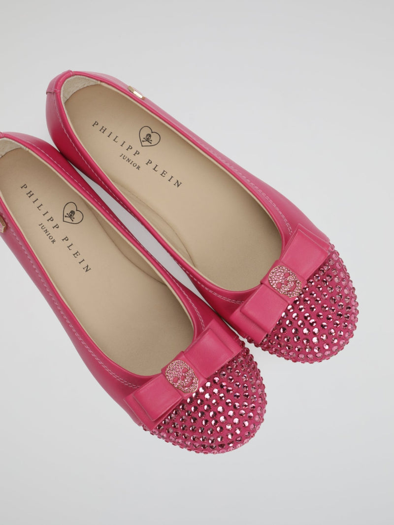 Pink Crystal Skull Flats (Kids)