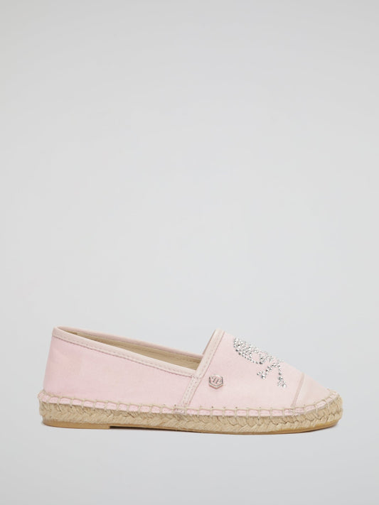 Pink Skull Crystal Espadrilles (Kids)