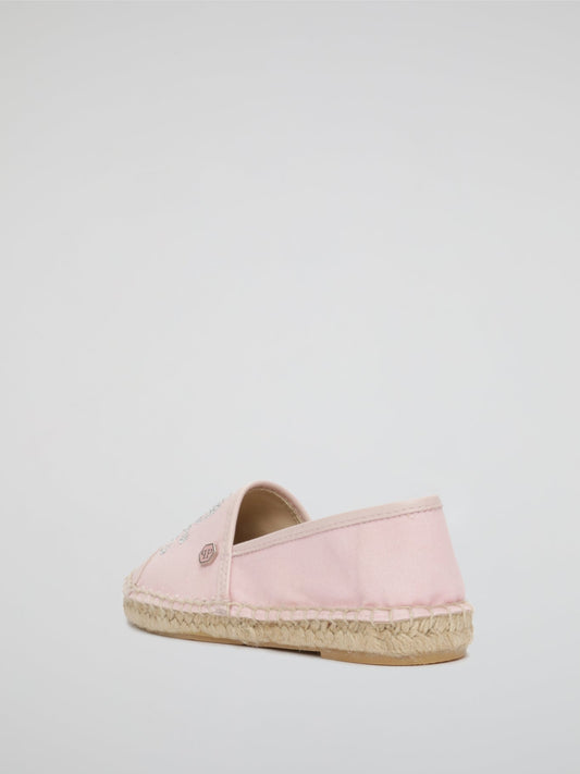 Pink Skull Crystal Espadrilles (Kids)