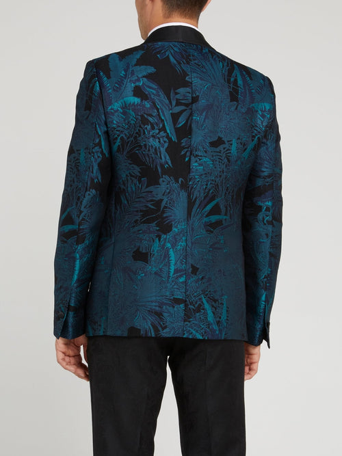 Blue Jungle Print Blazer