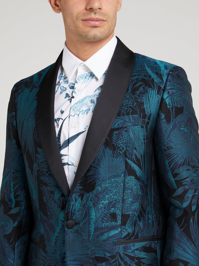 Blue Jungle Print Blazer