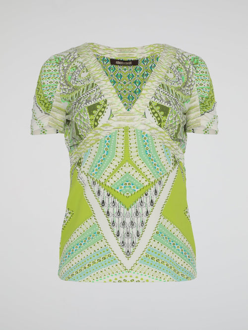 Printed V-Neck Top