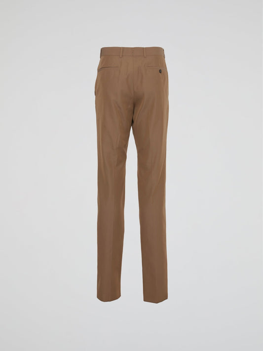 Brown Slim Fit Suit Pants