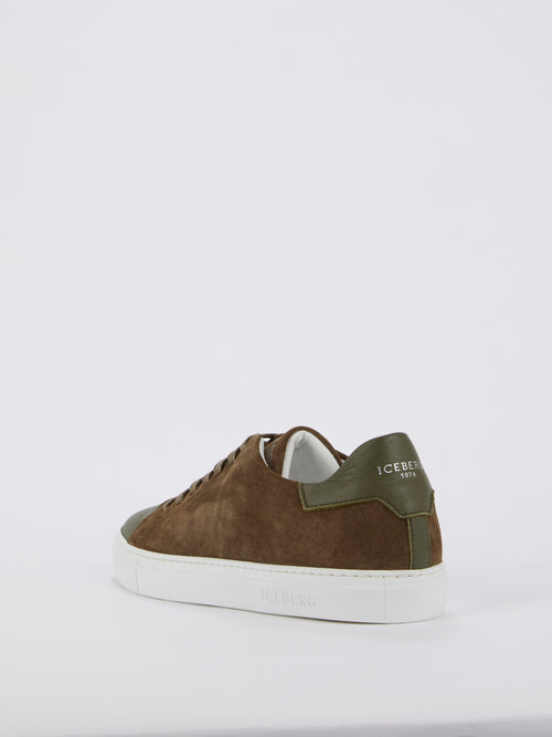 Brown Suede Low Top Sneakers