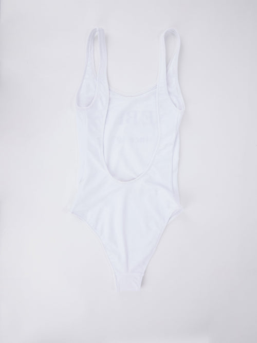 White One-Piece Logo Swimsuit