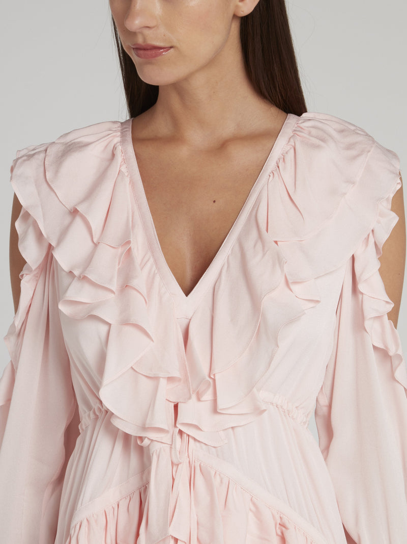 Sarah Pink Ruffle Dress